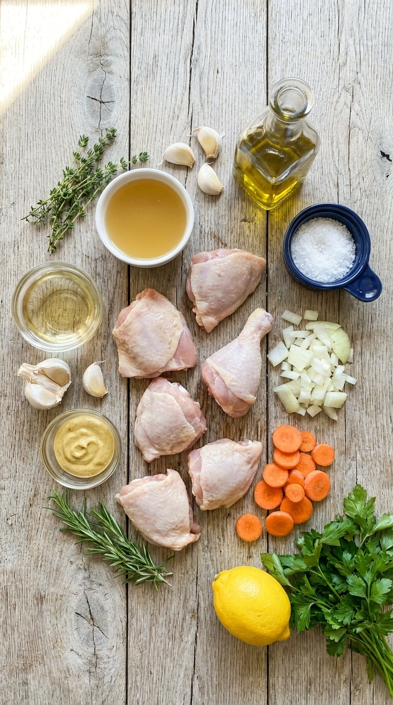 Ingredients for beautiful slow cooker shredded chicken