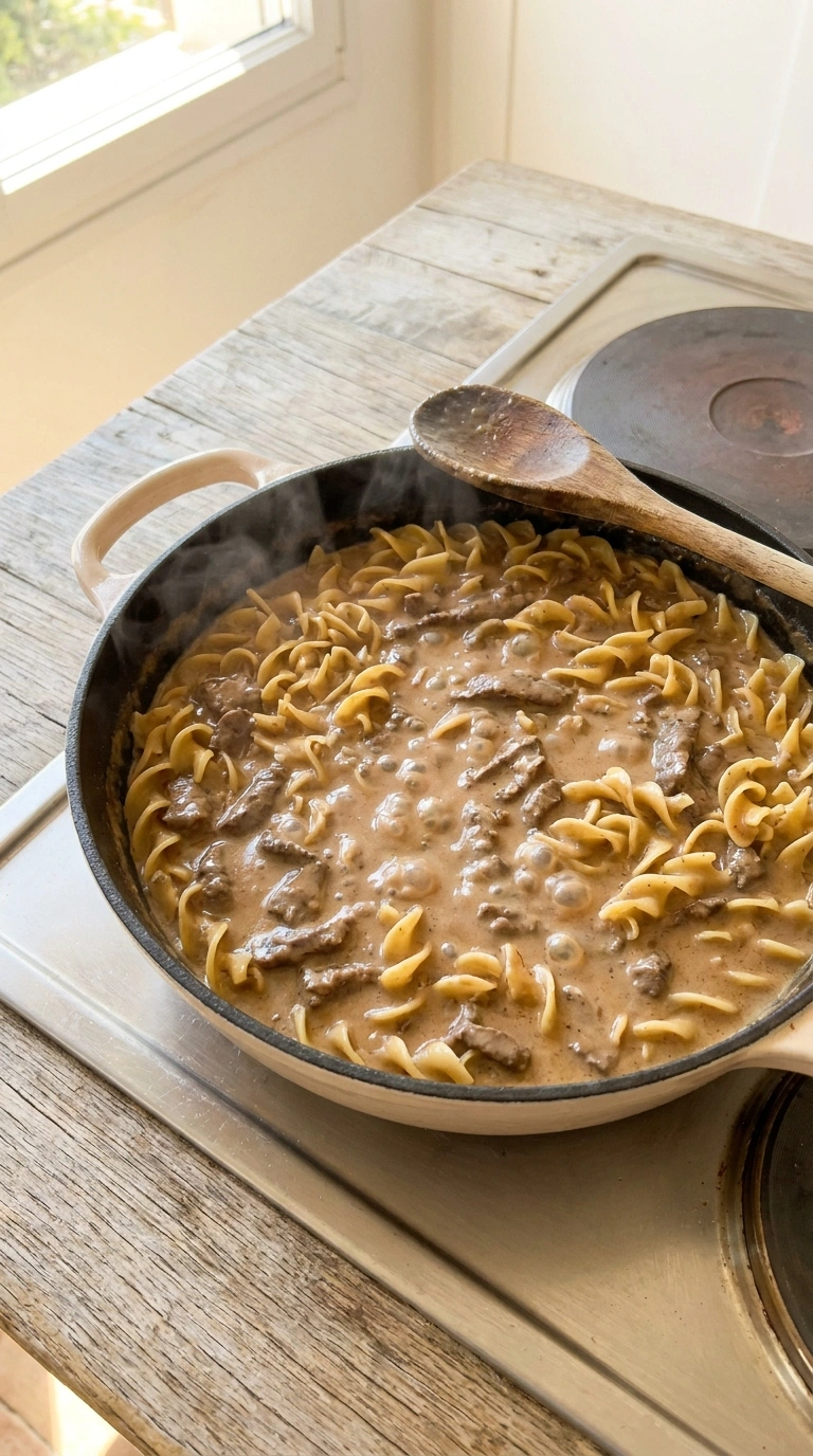 Cooking instructions for beautiful slow cooker beef stroganoff