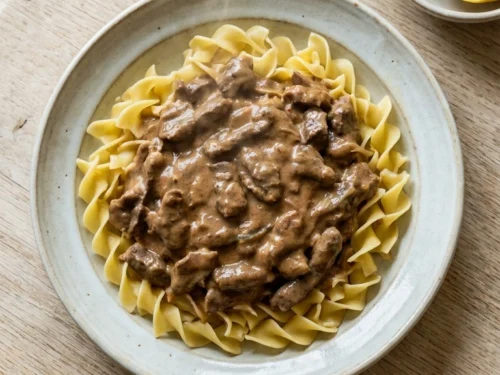 Beautiful Slow Cooker Beef Stroganoff for an Elegant Creamy Comfort Dinner