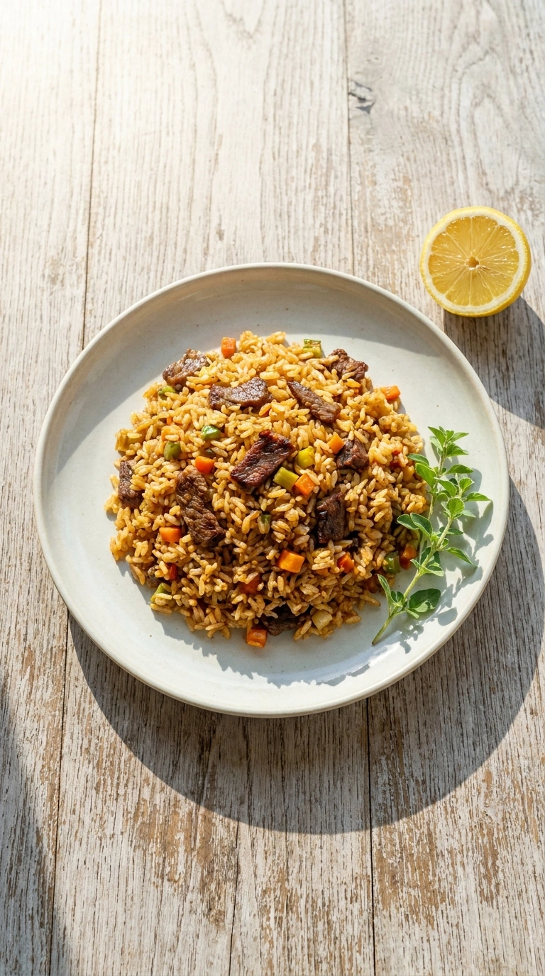 Stunning Ground Beef Fried Rice for an Elegant Quick Weeknight Dinner