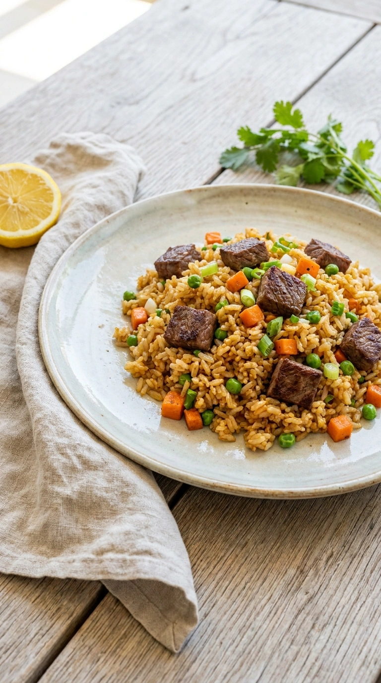 stunning ground beef fried rice ready to serve