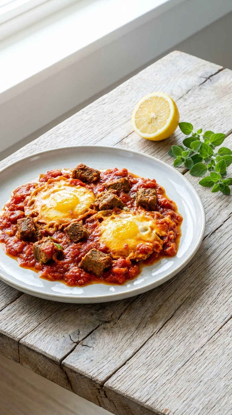 Elegant Ground Beef Shakshuka for a Beautiful Spiced Weeknight Dinner