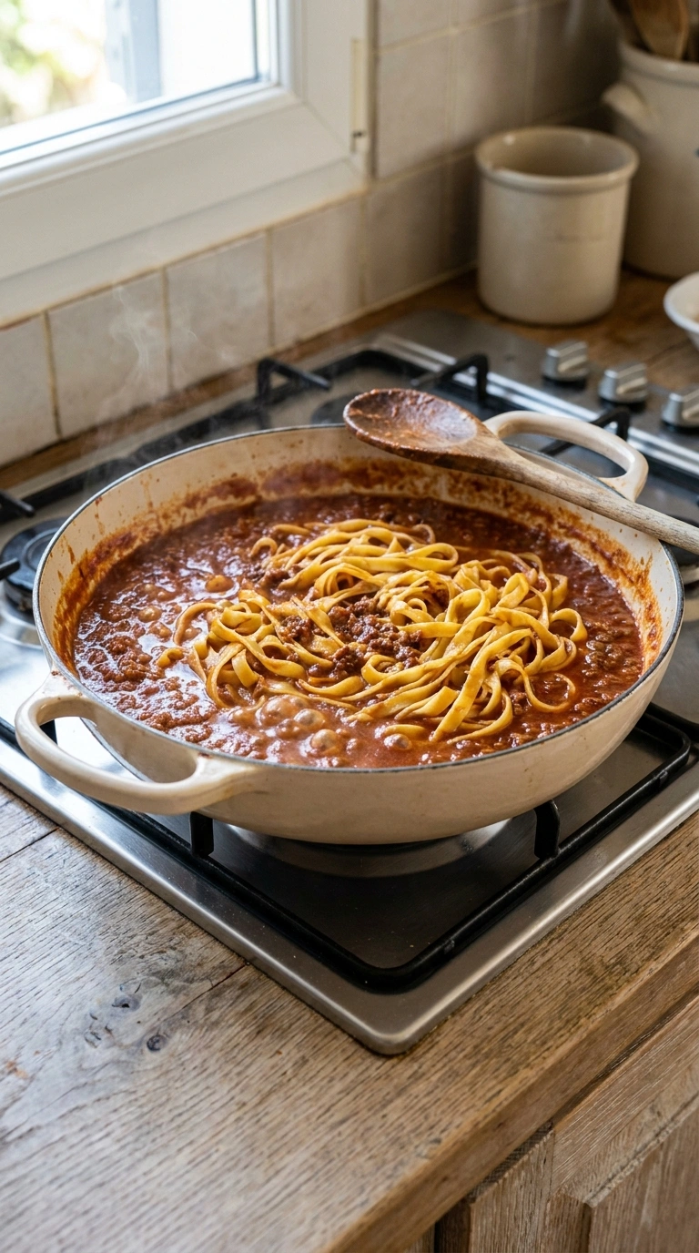 Cooking instructions for elegant ground beef bolognese