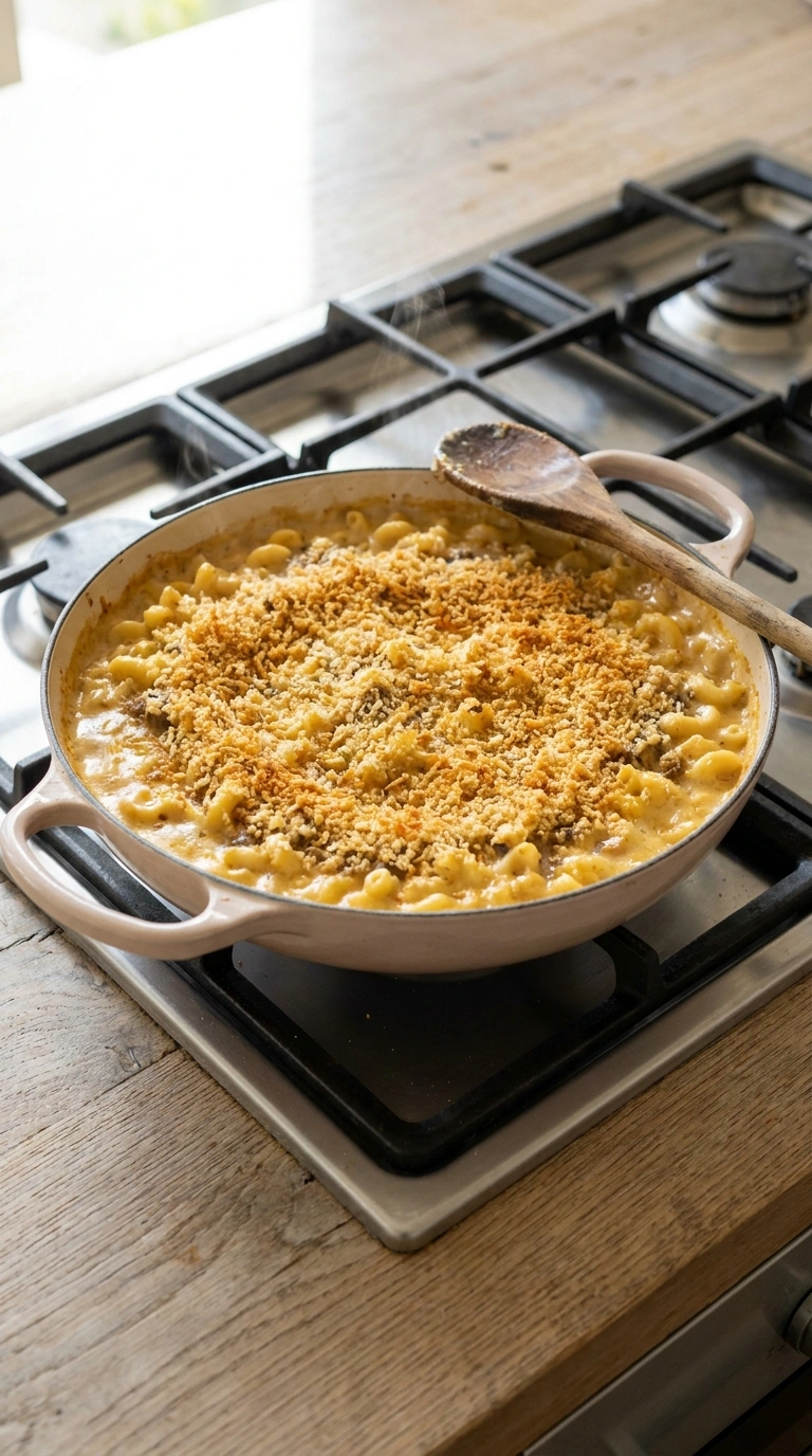 Cooking instructions for stunning ground beef mac and cheese