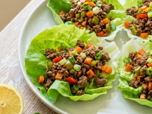 Beautiful Ground Beef Lettuce Wraps for an Elegant Light Summer Dinner