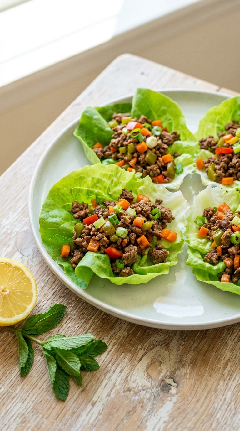 Beautiful Ground Beef Lettuce Wraps for an Elegant Light Summer Dinner