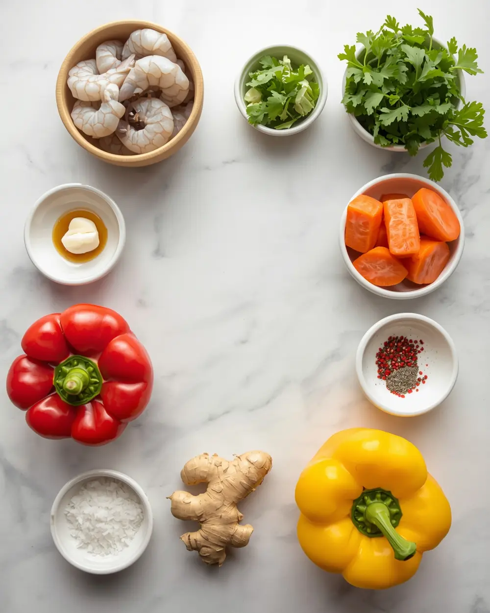 Ingredients for stunning 30 minute shrimp stir fry