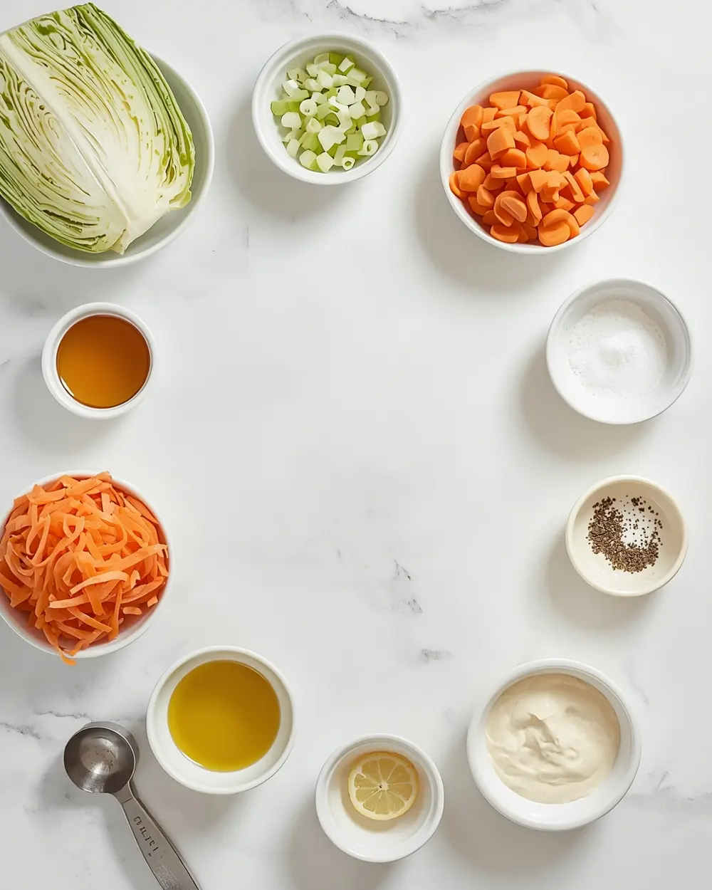 Ingredients for stunning BBQ coleslaw summer