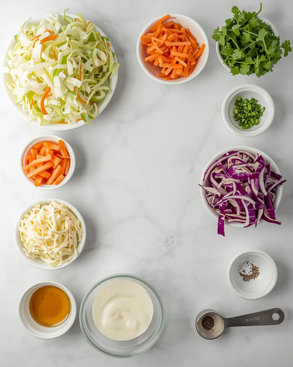 Ingredients for stunning BBQ coleslaw summer