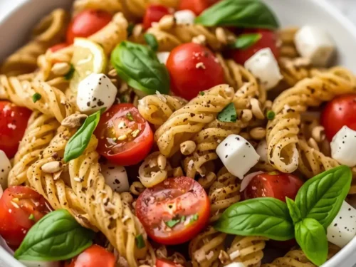 stunning caprese pasta salad summer