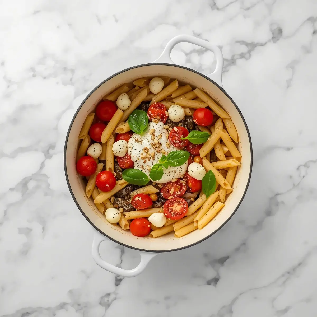 Cooking instructions for stunning caprese pasta salad summer