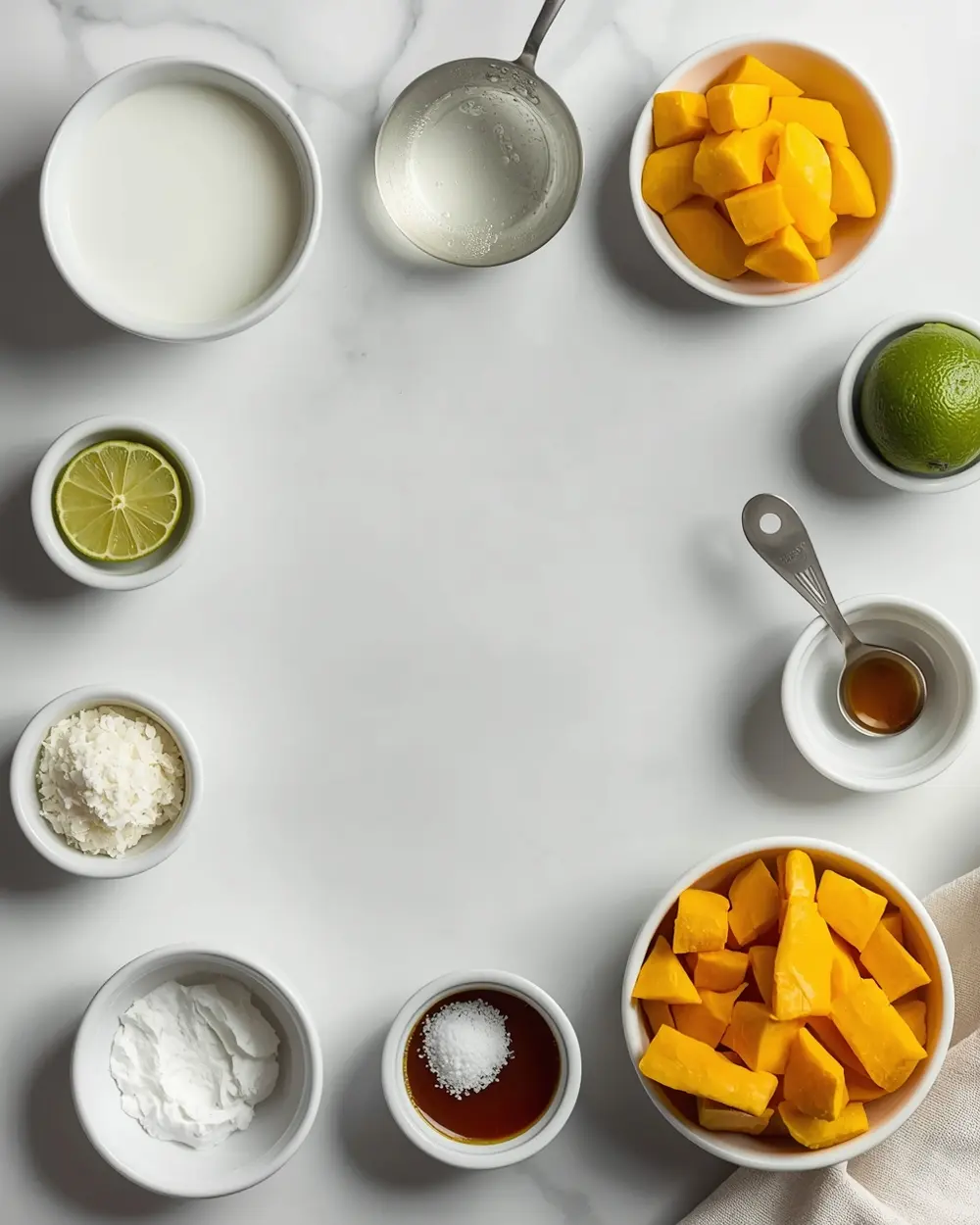 Ingredients for stunning coconut lime popsicles