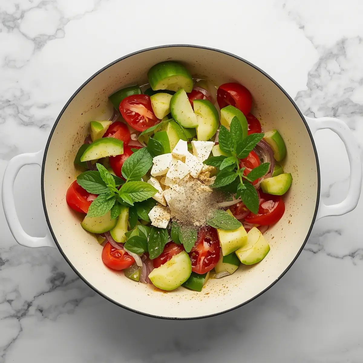 Cooking instructions for stunning cucumber tomato avocado salad