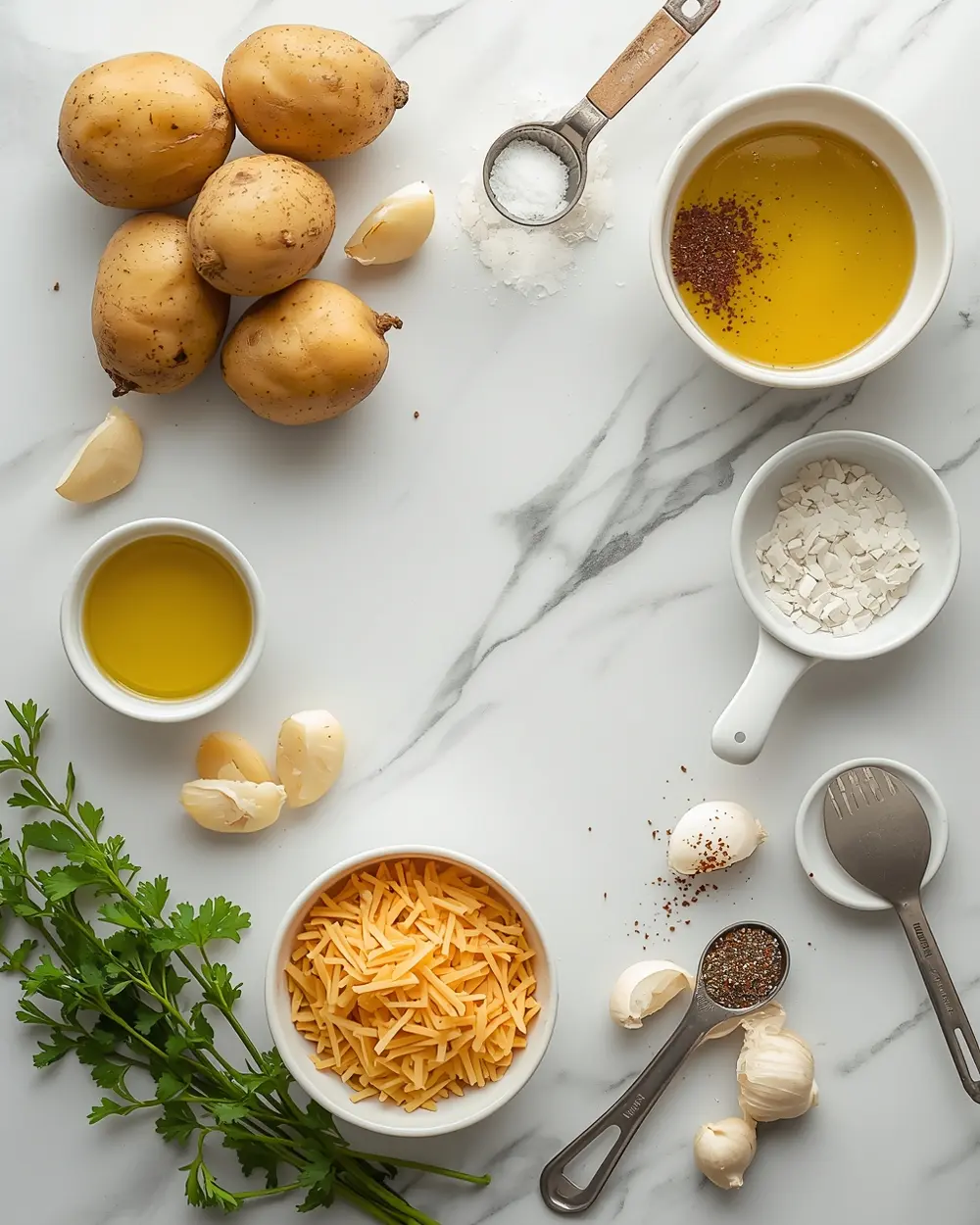 Ingredients for stunning grilled potato wedges summer