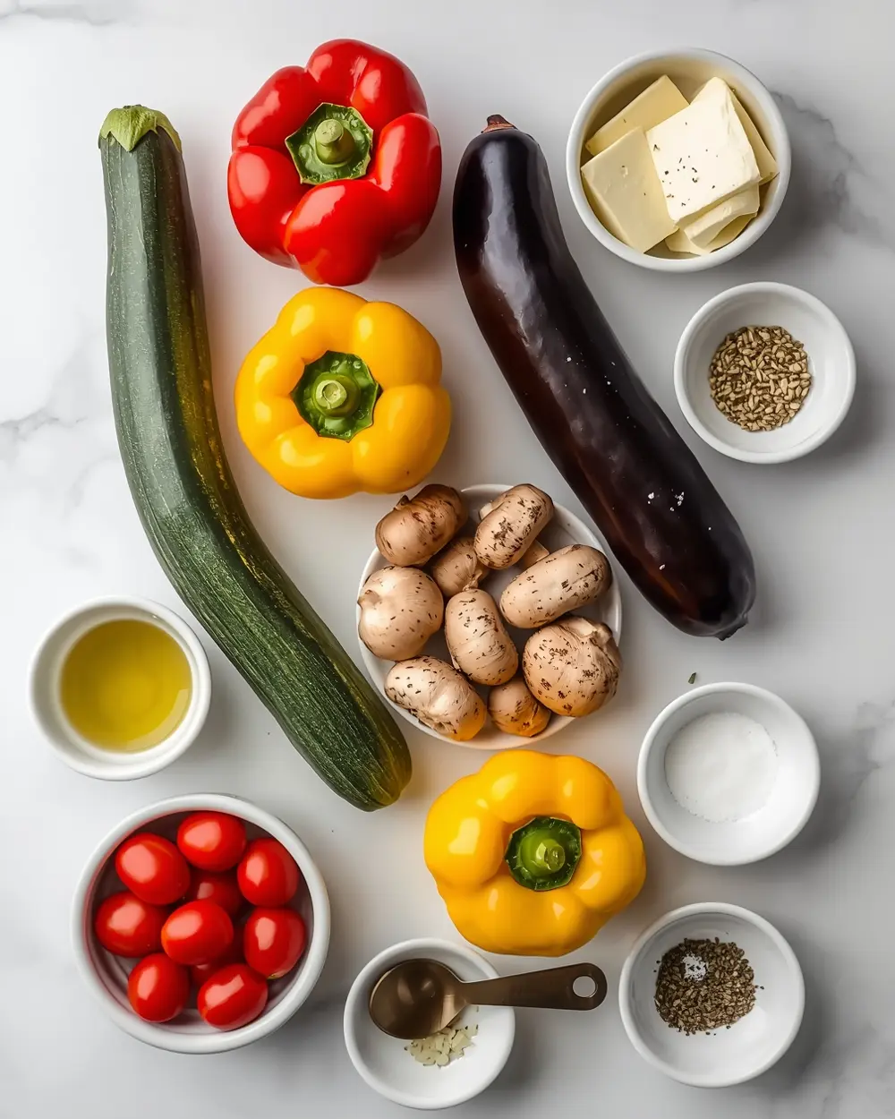 Ingredients for stunning grilled vegetable platter summer