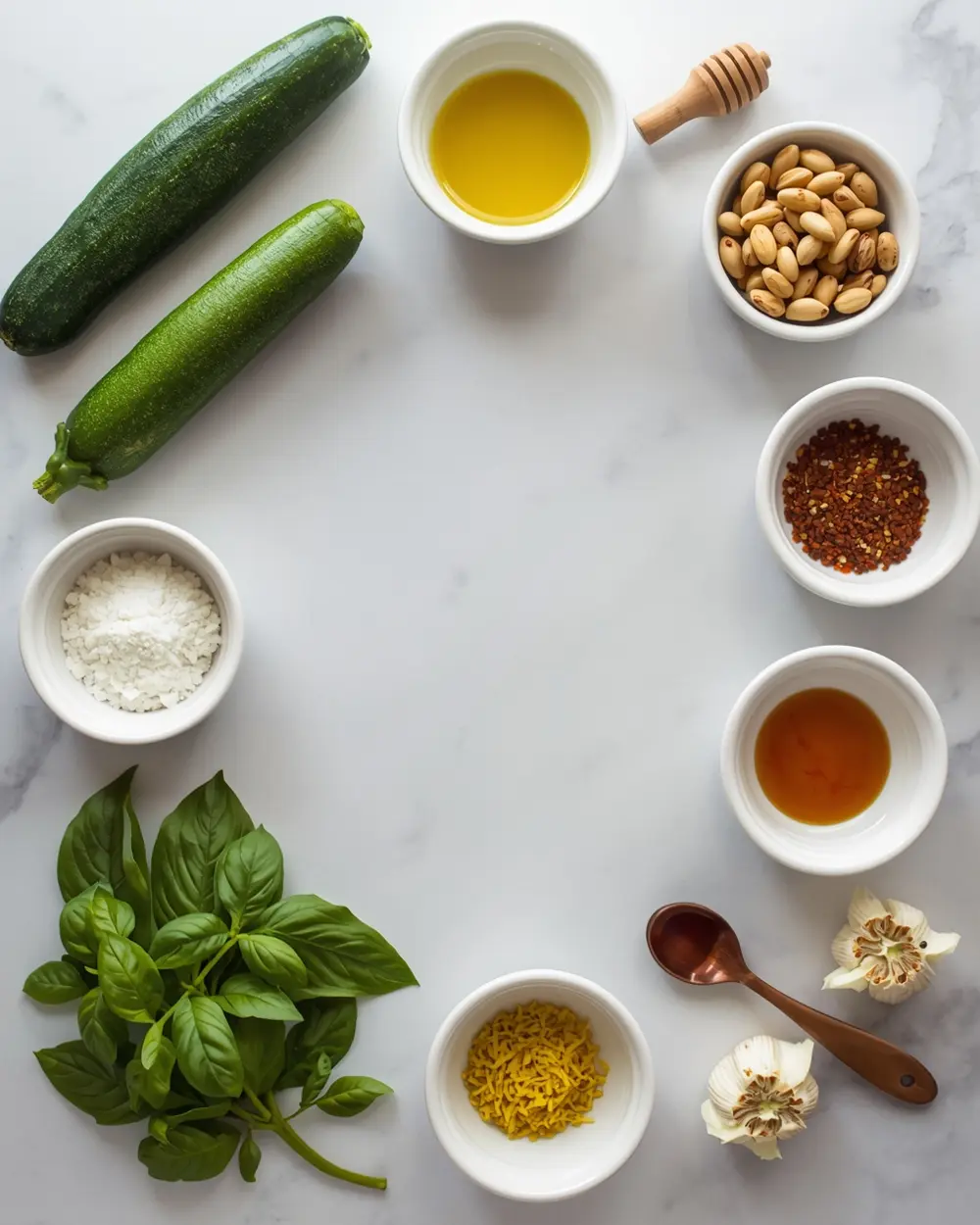Ingredients for stunning grilled zucchini summer