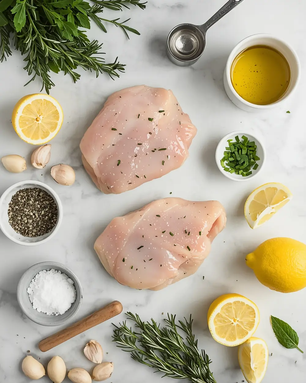 Ingredients for stunning lemon herb grilled chicken