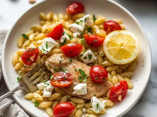 stunning one pan lemon chicken orzo