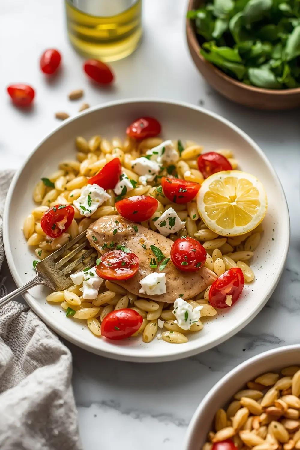 stunning one pan lemon chicken orzo
