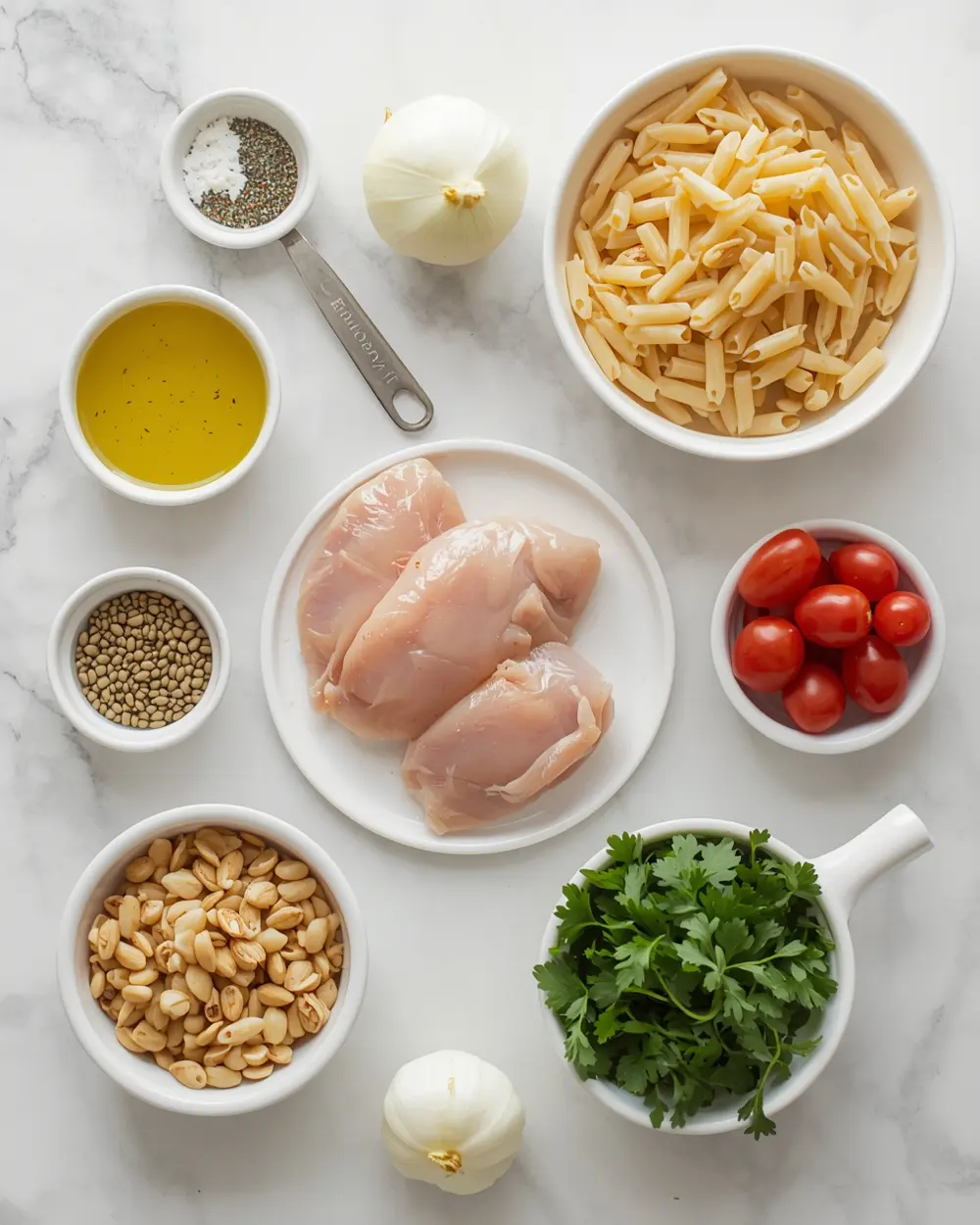 Ingredients for stunning one pan lemon chicken orzo