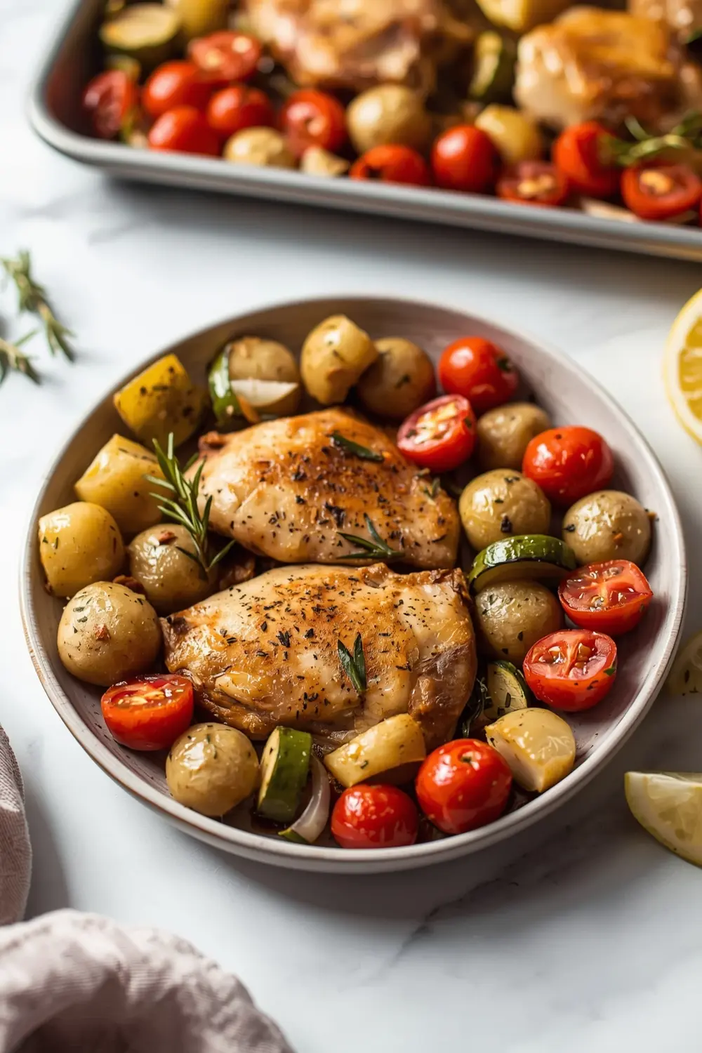 stunning sheet pan chicken summer