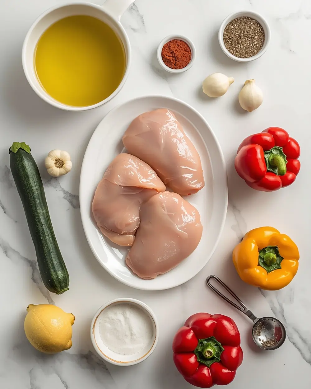 Ingredients for stunning sheet pan chicken summer