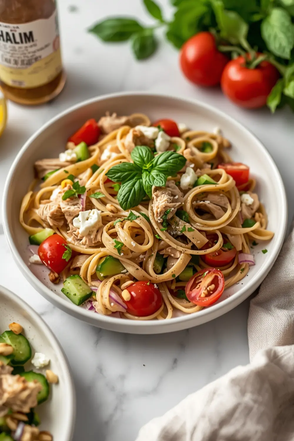 stunning summer cold pasta with herbs