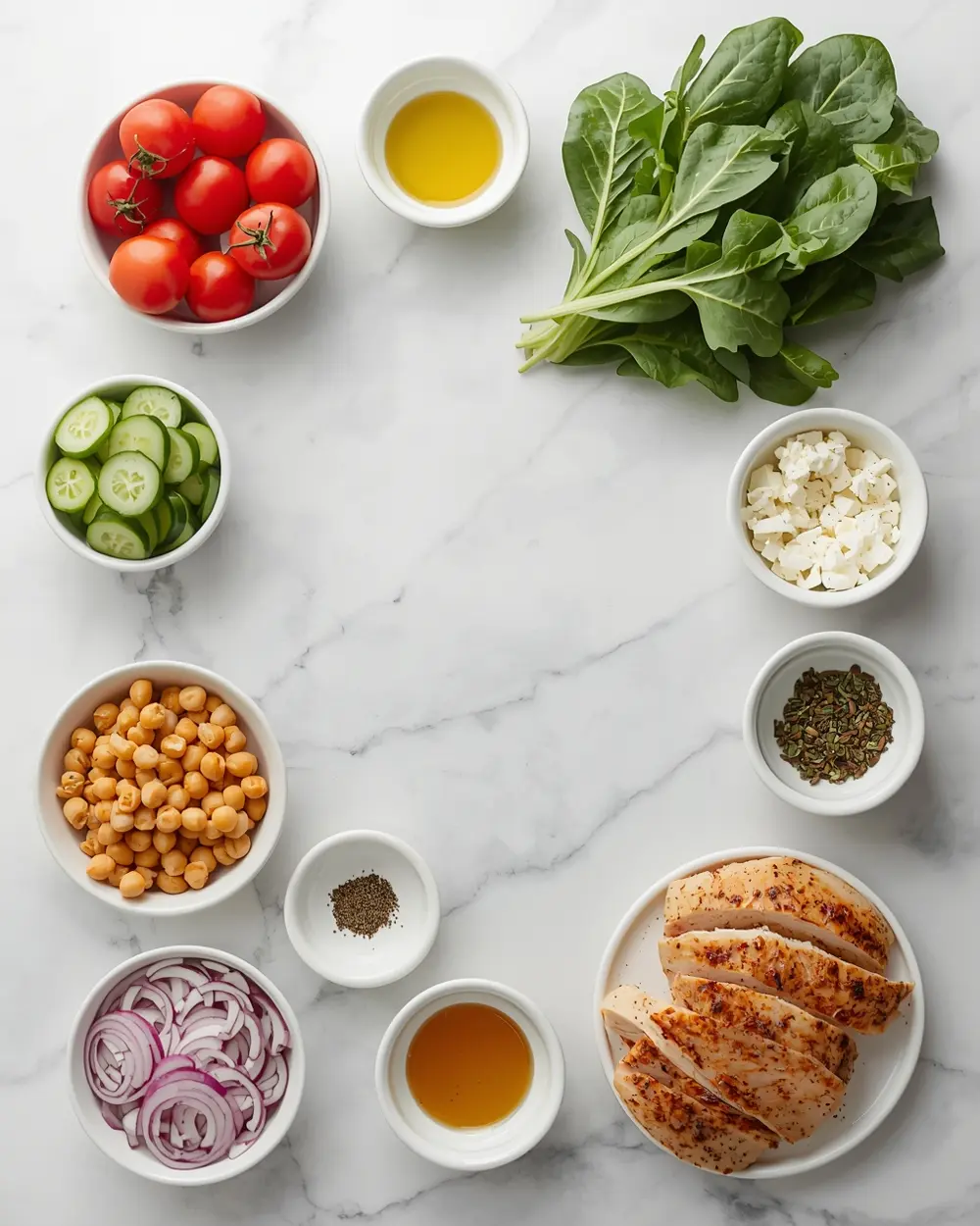 Ingredients for stunning summer grain bowl dinner elegant