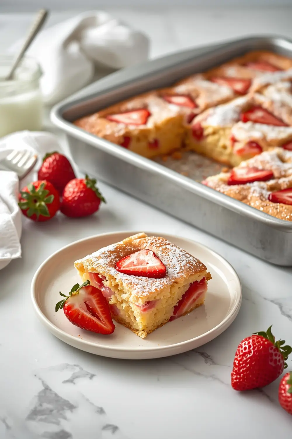 stunning summer strawberry sheet cake