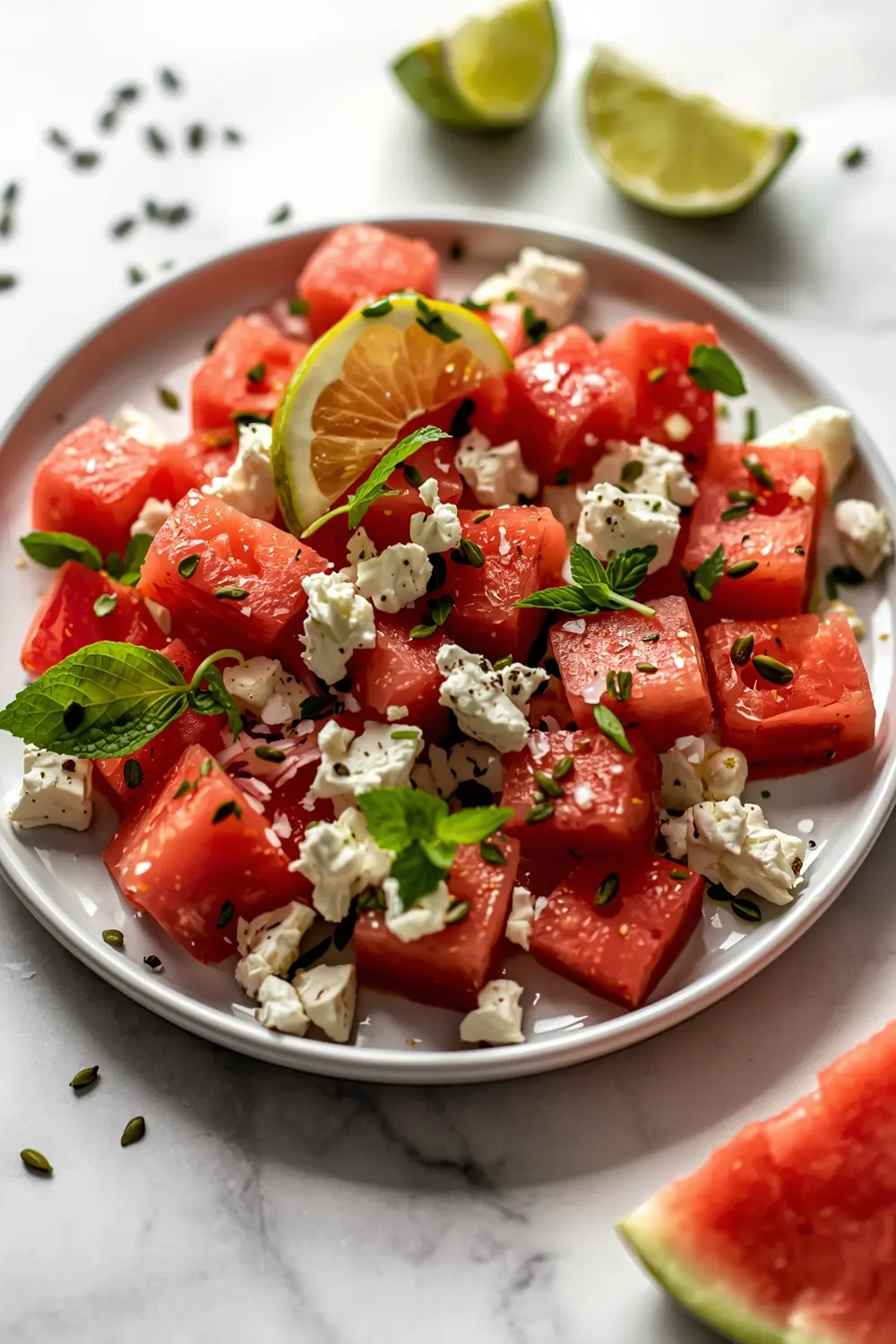 stunning summer watermelon feta salad