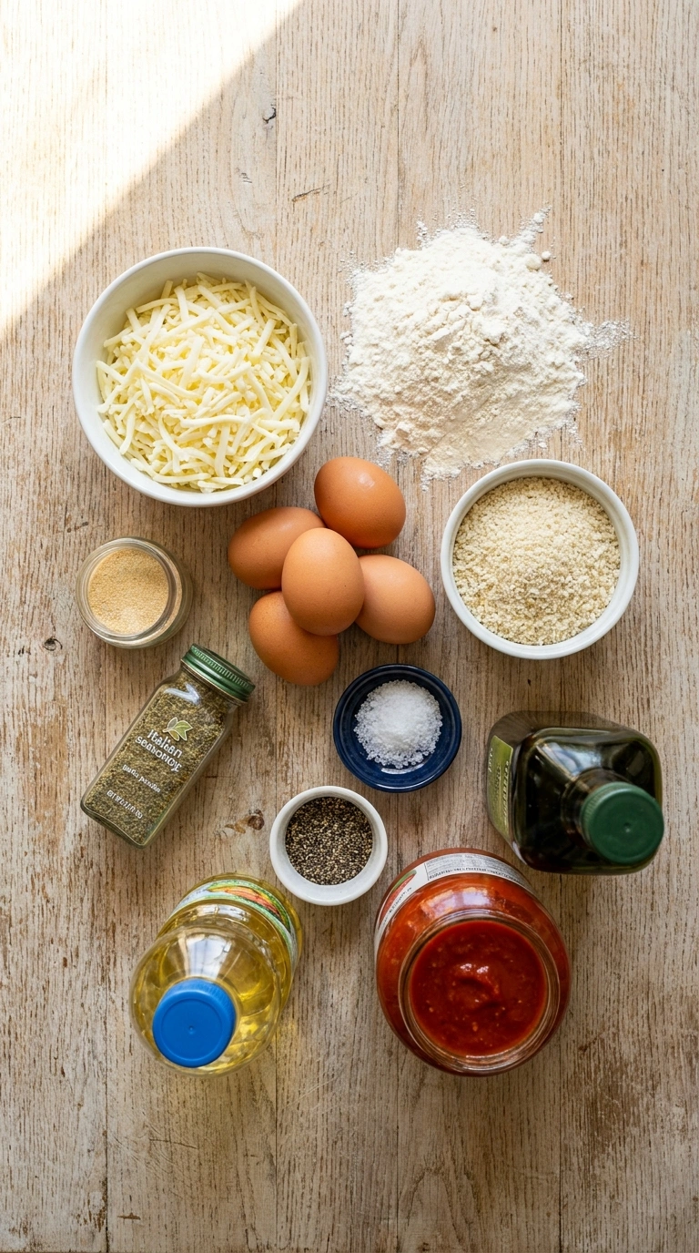 Ingredients for best crispy mozzarella sticks