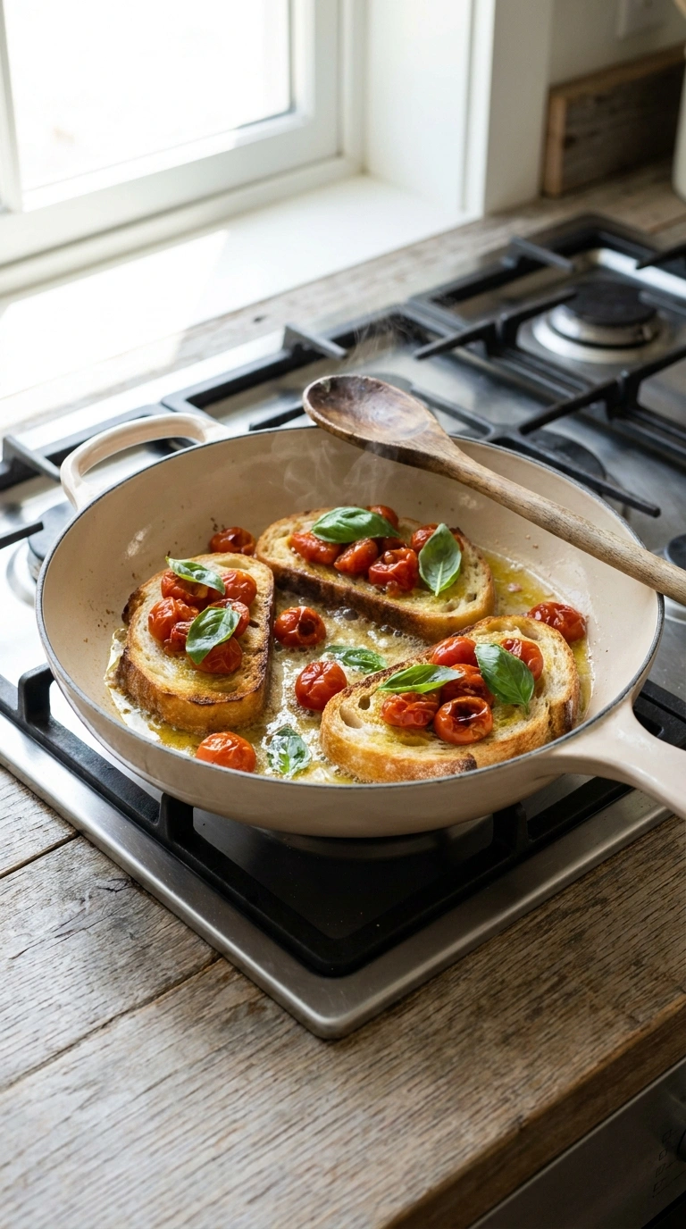 Cooking instructions for best roasted tomato bruschetta