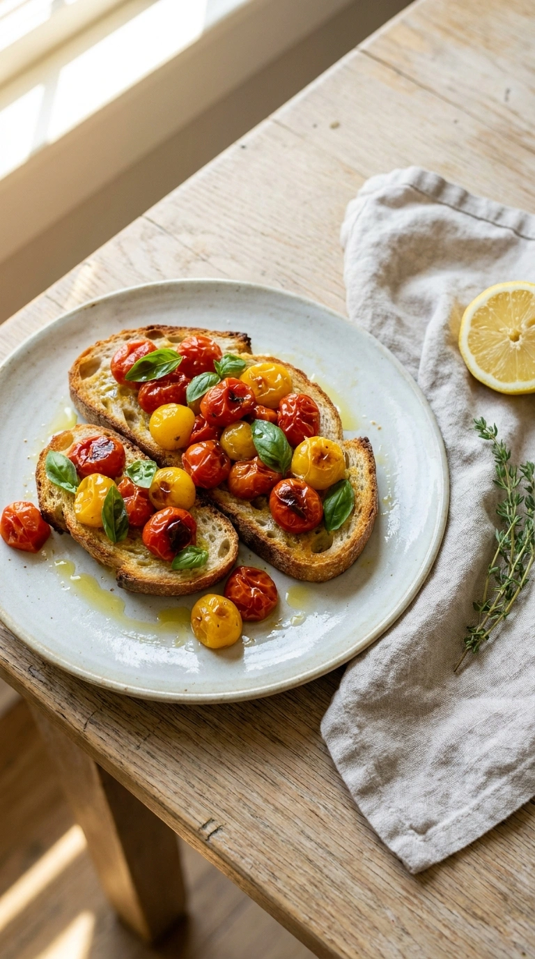 best roasted tomato bruschetta ready to serve