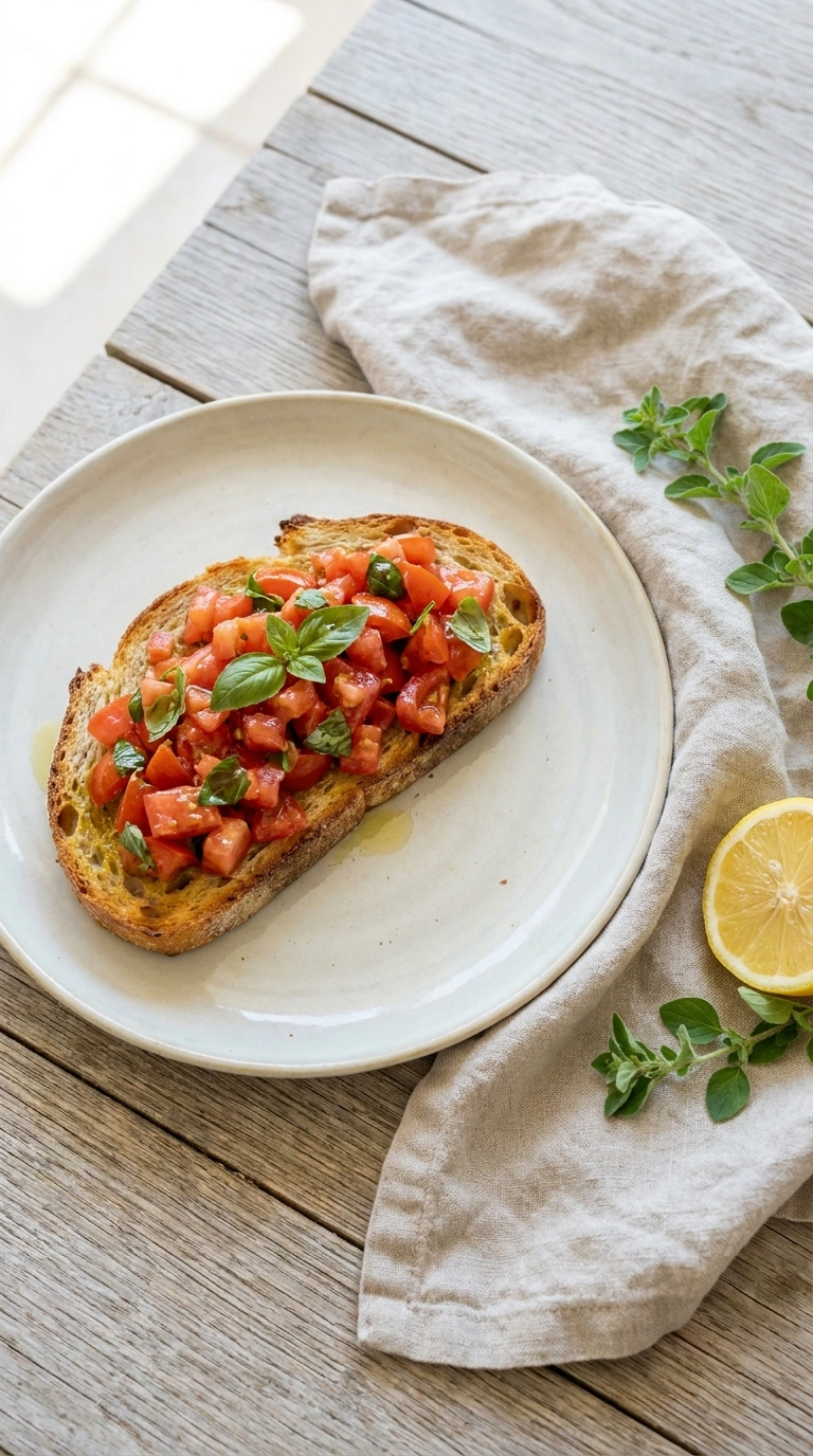 best garlic basil bruschetta ready to serve