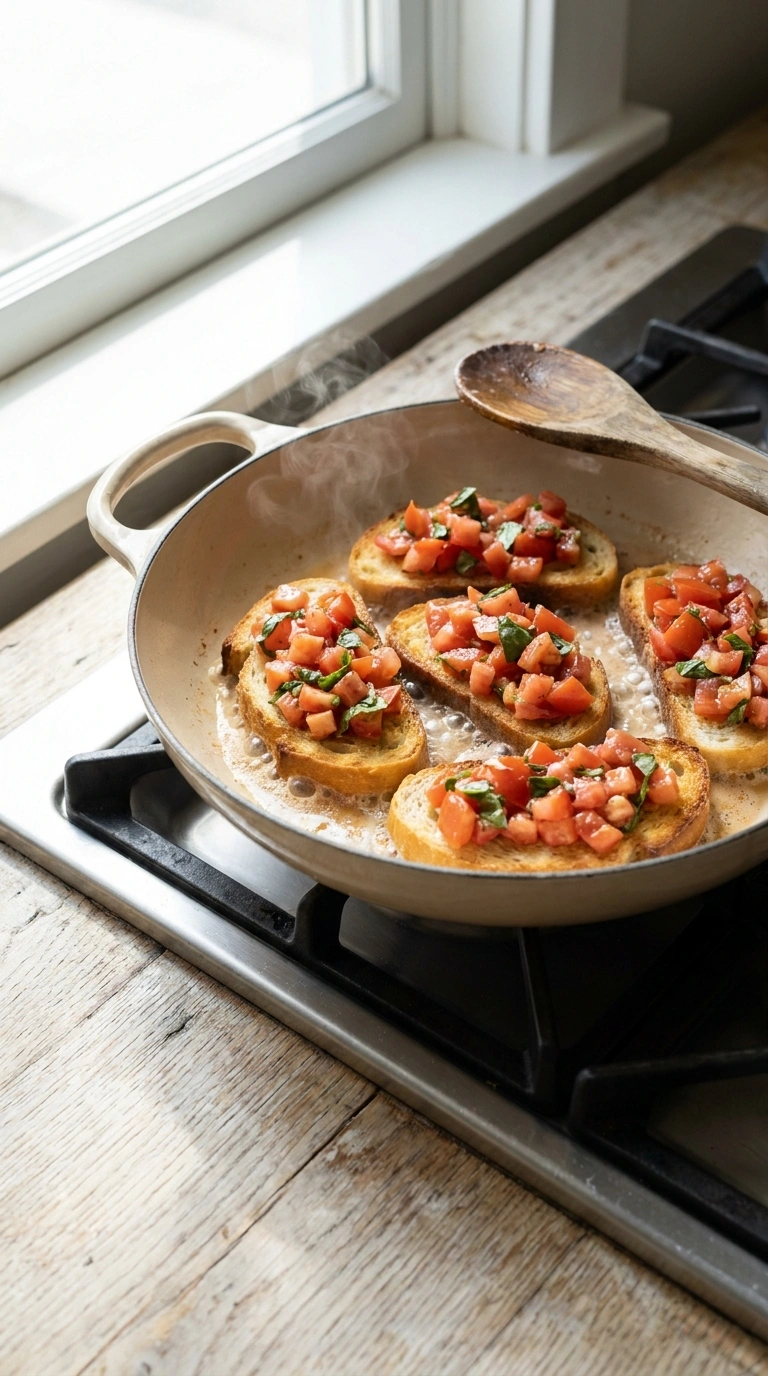 Cooking instructions for best garlic basil bruschetta