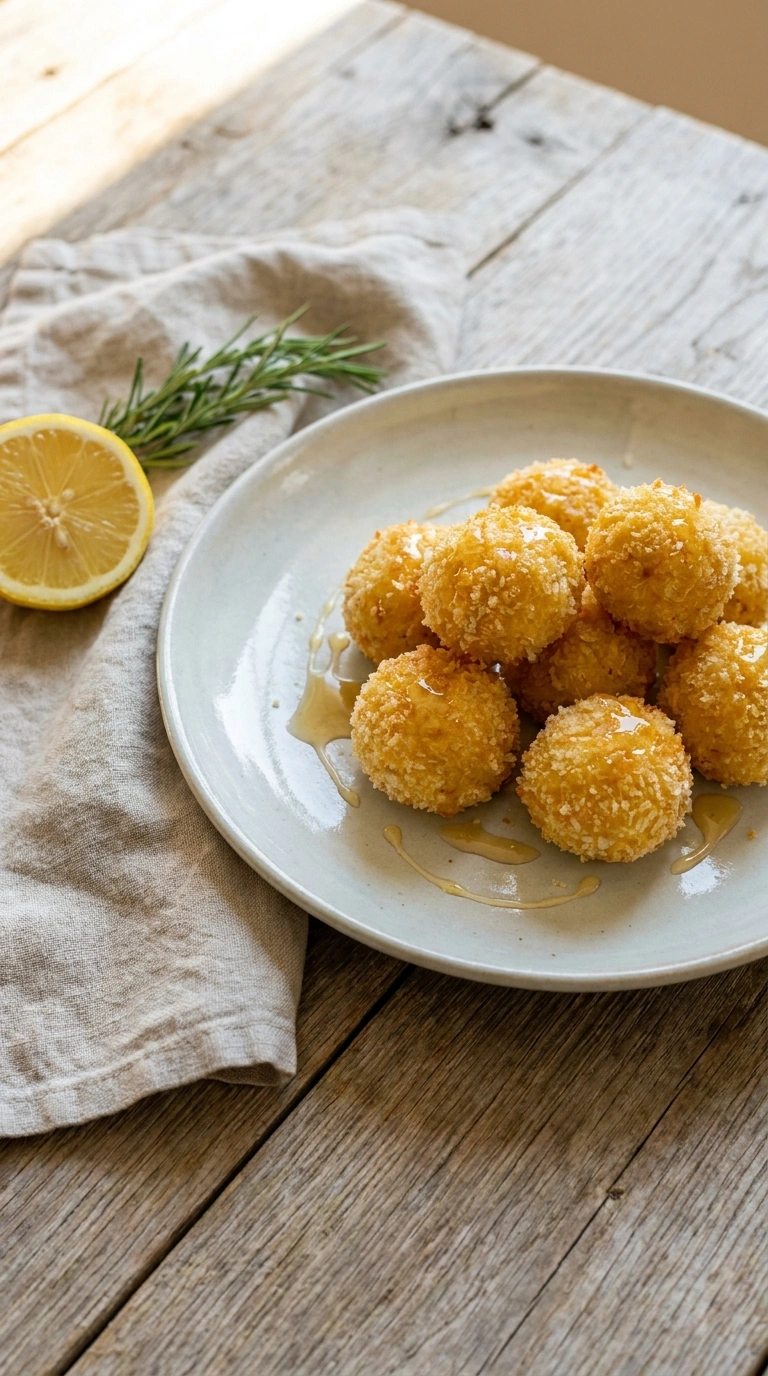 crispy goat cheese balls ready to serve