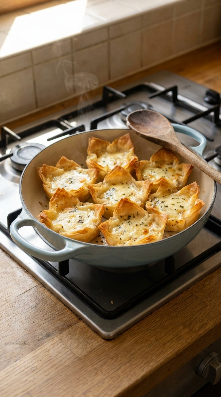 Cooking instructions for crispy phyllo cups