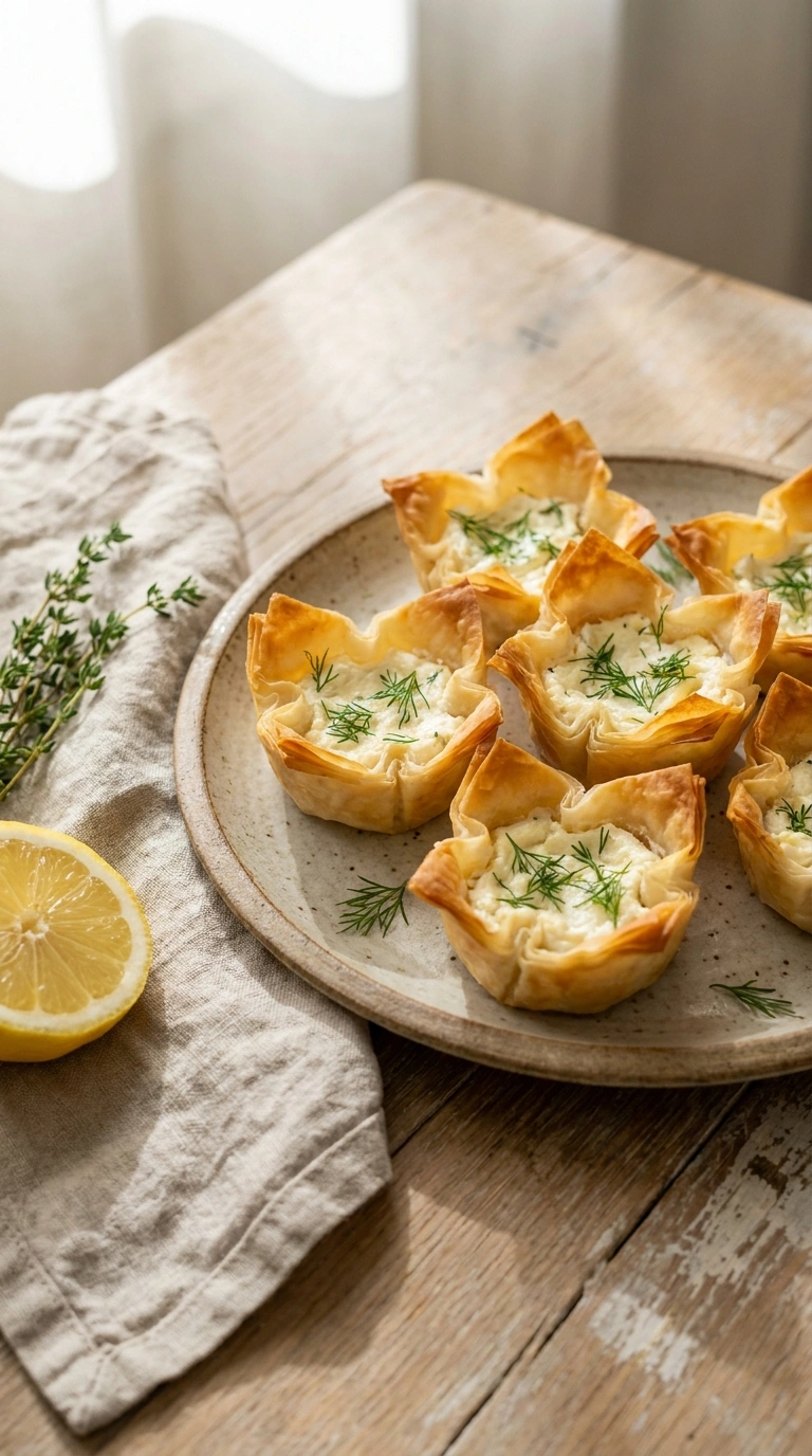 crispy phyllo cups ready to serve