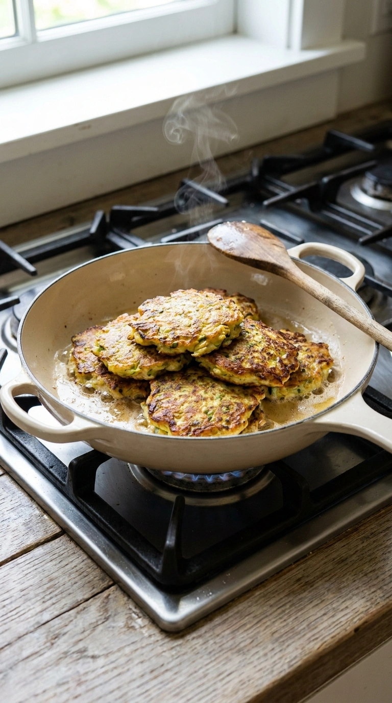 Cooking instructions for crispy zucchini fritters