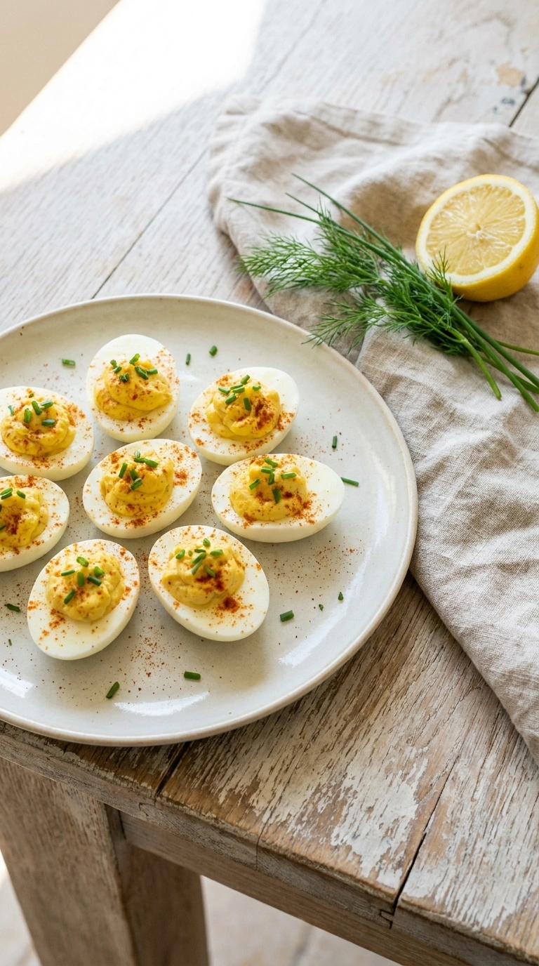 elegant deviled eggs ready to serve
