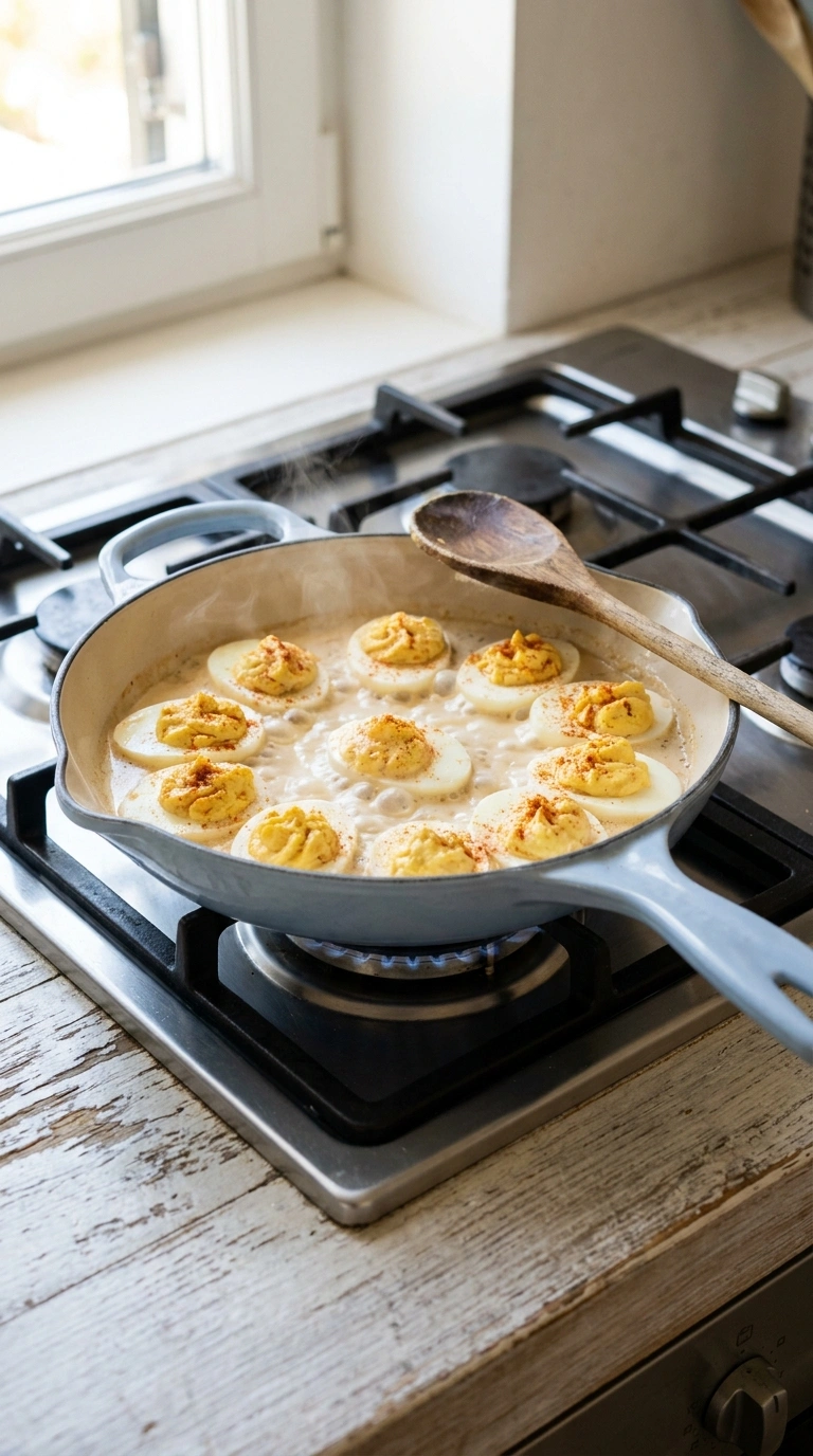 Cooking instructions for elegant deviled eggs