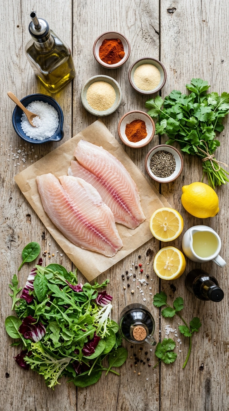 Ingredients for smoky grilled tilapia
