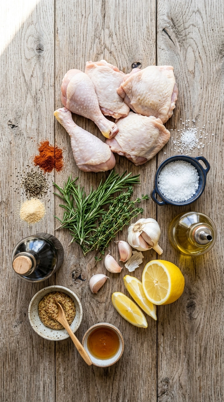 Ingredients for stunning grilled chicken thighs