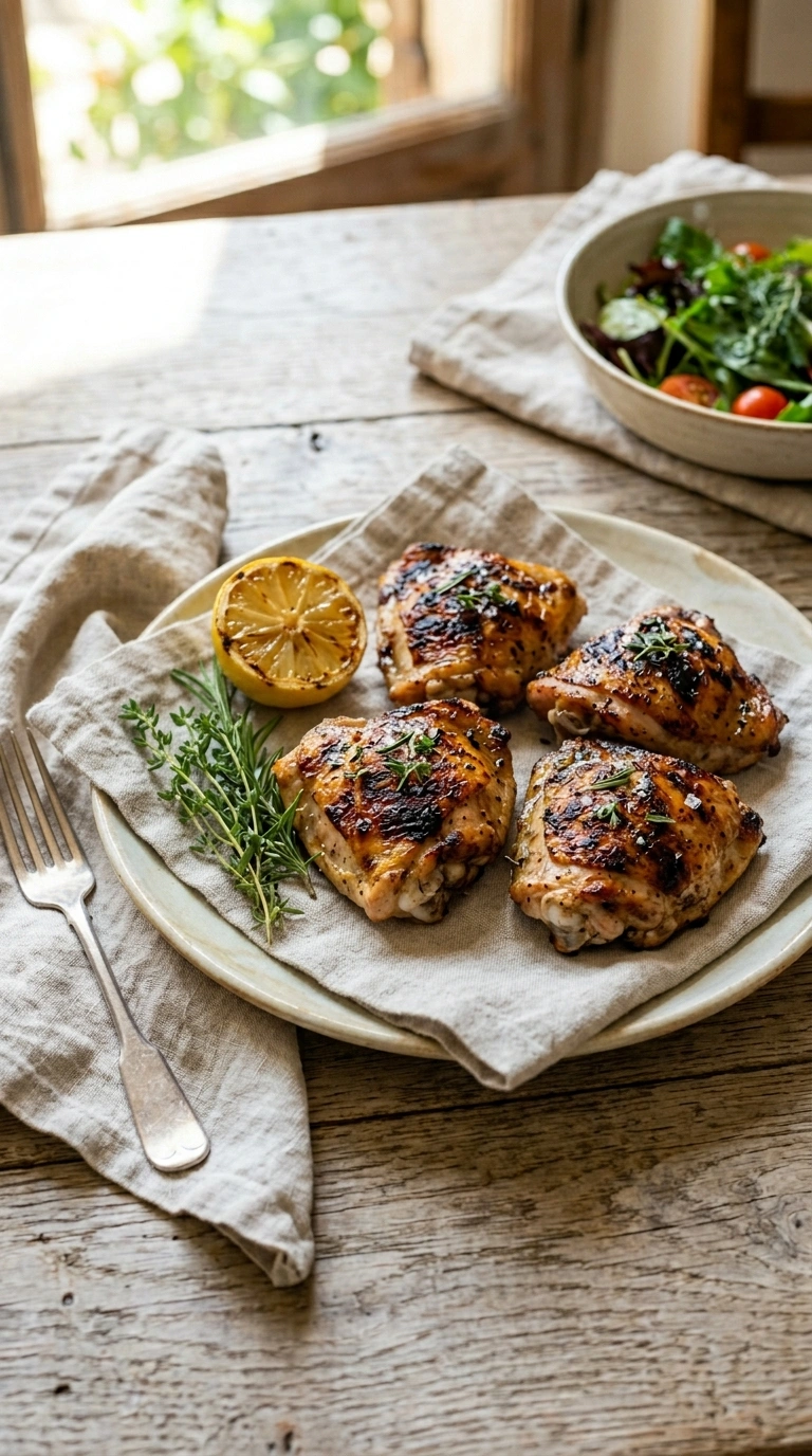 stunning grilled chicken thighs ready to serve