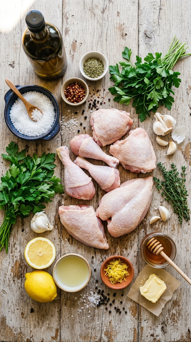Ingredients for stunning lemon grilled chicken
