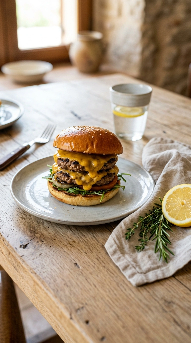 juicy homemade grilled burgers ready to serve