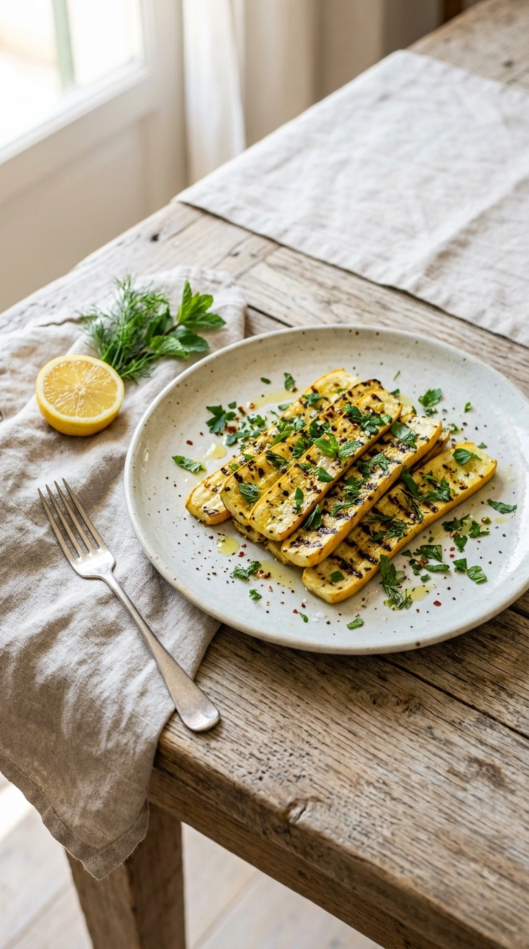 charred grilled zucchini ready to serve