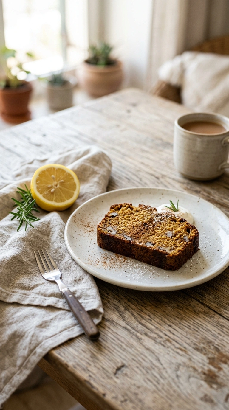 moist pumpkin banana bread ready to serve