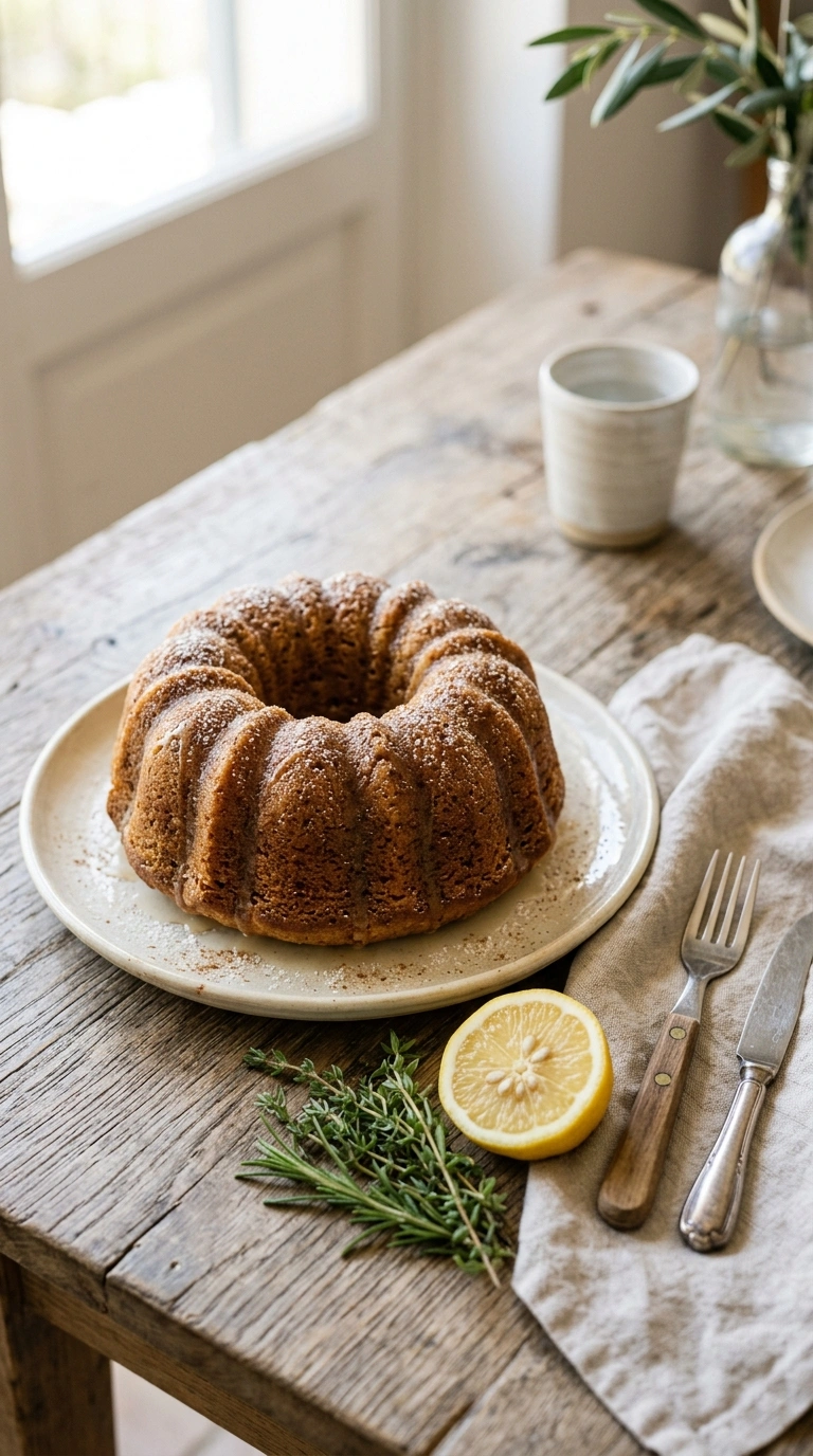moist pumpkin bundt cake ready to serve
