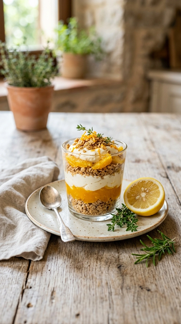 creamy pumpkin parfait ready to serve